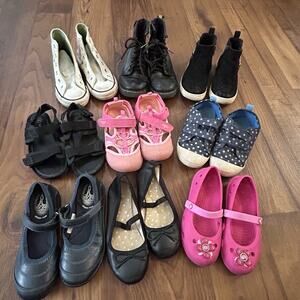 9 Toddler Girl Size 12 Shoe Lot Converse Dr Martens Crocs Sneaker Boot Cat Jack